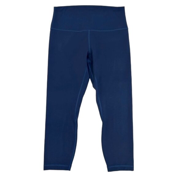 Lululemon Wunder Under High-Rise Crop 21″ Leggings Navy Size 10 Activewear - Picture 2 of 8